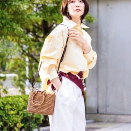  葡萄藤 極細六角花編みミニバッグ