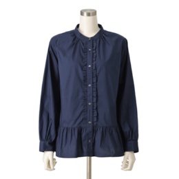 BOBSON SunSister バンドカラーフリルブラウス