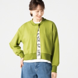 Re:Birth＋ メッセージロゴケーブルニットカーディガン