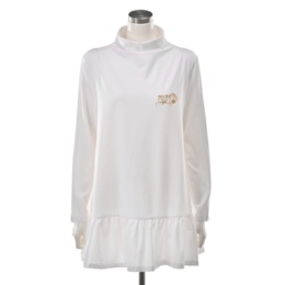 myM ロゴ刺繍入りタートルネックカットソー