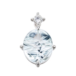 PT900アクアマリン&ダイヤモンド ペンダントヘッド [Ritmo]