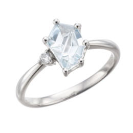 PT900 アクアマリン&ダイヤモンド リング  [Mirage]