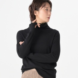  KawaiOkada自分の時間 コットンカシミヤニットプルオーバー