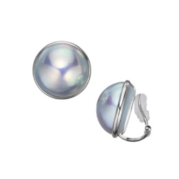 奄美大島産 ブルーマベパール イヤリング/ピアス 15mm