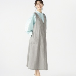 MINHA KILAKILA ジッパー使いデニムジャンバースカート