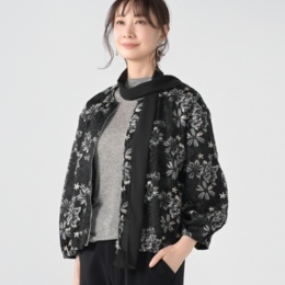 FEE CERISE リボン付サテン刺繍レースジャケット