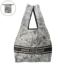 ANNE COQUINEデッサン調フラワープリントエコバッグDカン付