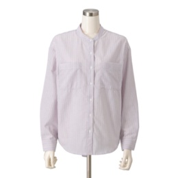 エニワイズ 後ろタックのポケット付きバンドカラーシャツ