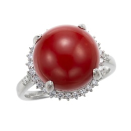 土佐沖産血赤珊瑚 PT950 リング12mm珠