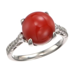 血赤珊瑚 10mm珠 PT950 リング
