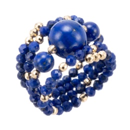 ジュエルバール 18K YG ラピスラズリ フレキシブルリング