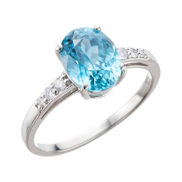 PT950 ブルージルコン&ダイヤモンド リング 3.0ctUP