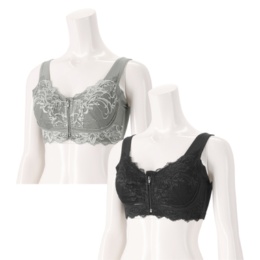 BRNYピース フロントファスナーブラ カラーが選べる2点セット