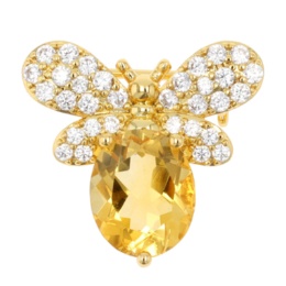 TarTar シトリン&CZ ハニービーブローチ3.0ctUP[ハドリー]