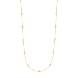 シトリン&CZステーションネックレス計1.1ctUP[カリーノ]