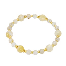 TarTar シトリン&ルチルクォーツ ストレッチブレスレット[アシュレイ]