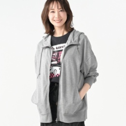 GRC ミニ裏毛バックプリントジップアップパーカー