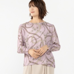 JEWEL MORRY’S チェーン柄ジョーゼットブラウス