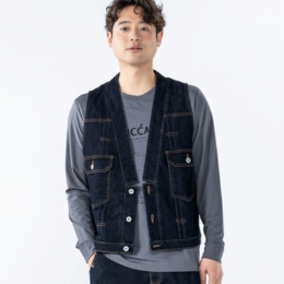 Lucca Uomo alla moda ストレッチデニムVネックベスト