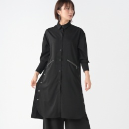 BOUTIQUE JUNKO ドット釦デザインシャツワンピース