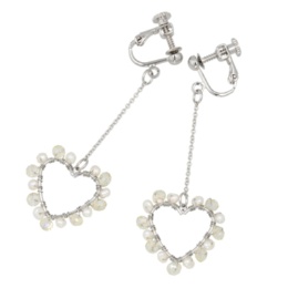 淡水パールオープンハート イヤリング/ピアス[キャンディス]