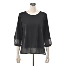 CARRIERE ふんわり袖シアー使いプルオーバー