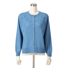 CARRIERE コード刺繍カーディガン