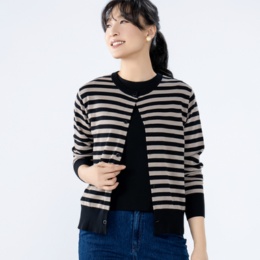 ANNE COQUINEコアスパンヤーンニットトグルボタンカーディガン