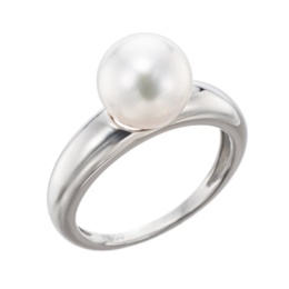 PT950花珠真珠8.5mm珠甲丸リング