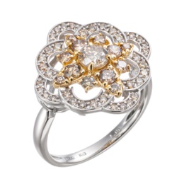 ダイヤモンド PT900/18KYG リング 計1.0ctUP