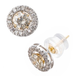 ダイヤモンドPT/18Kジャケット付きピアス 計0.7ctUP