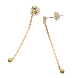 純金/18K ベネチアンスイングボール イヤリング/ピアス