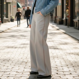 Provador コットン混スラブイージーウエストワイドパンツ