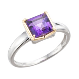 アメシストPT950/18KYGリング0.9ctUP