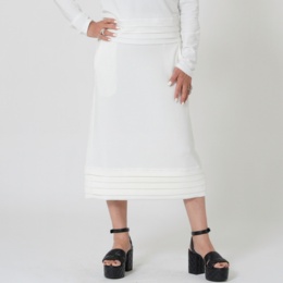 MASAGO ソフトダンボールニット裾タックスカート