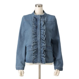 &LOVE 甘フェミニンな幸せふりるデニムブルゾン