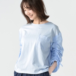 エニワイズ 袖シャーリングプルオーバー