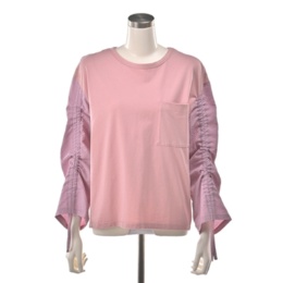 エニワイズ 袖シャーリングプルオーバー