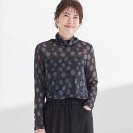 ModdedAnce 変形ドットプリントシアートップス