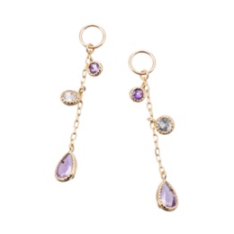 10K アメシスト&ホワイトトパーズステーション ピアリングチャーム