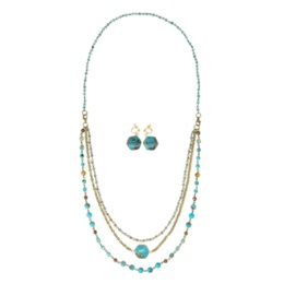TarTar ターコイズカラーネックレス&イヤリング/ピアス[アデラ]