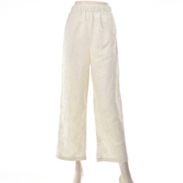 Monte Milano フラワーコード刺繍カットソーワイドパンツ