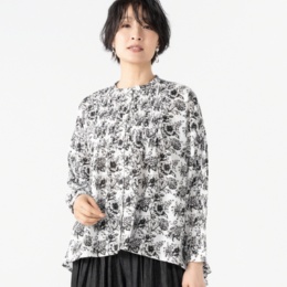 tegami 波ピンタック使いブラウス