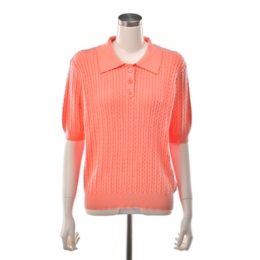 エニワイズ 衿付きケーブルニットポロシャツ