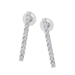  PT カナディアンダイヤモンド ラインピアス 計0.4ctUP