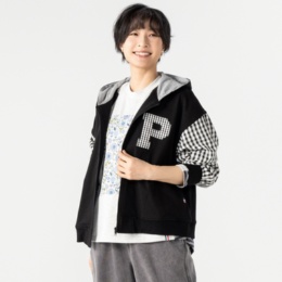  PERSONS 異素材ミックスチェックブルゾン