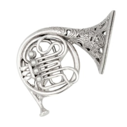 ラフィネ シルバー925 クラシックホルン ブローチ
