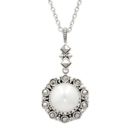 ラフィネ シルバー925マルカジット&淡水パールフラワーペンダント