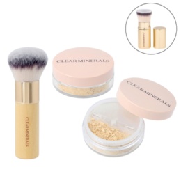 クリアーミネラルズ（CLEARMINERALS） クリアミネラルズ100%ミネラルファンデーション2個&ブラシセットP付