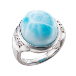 シルバー925 ラリマー リング 14ctUP 鑑別書付